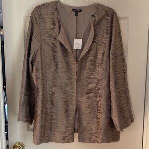 Eileen Fisher Ruched Brown Blazer